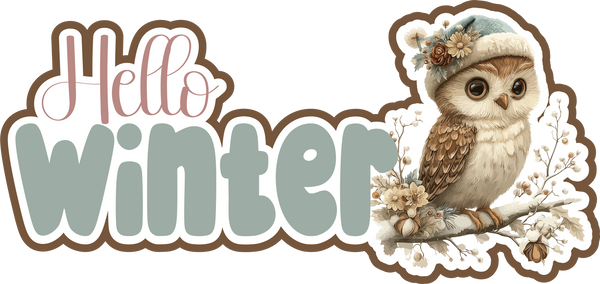 Hello Winter - Scrapbook Page Title Die Cut