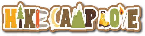 Hike Camp Love - Scrapbook Page Title Die Cut