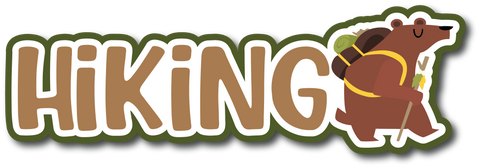 Hiking - Scrapbook Page Title Die Cut