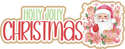 Holly Jolly Christmas - Scrapbook Page Title Die Cut