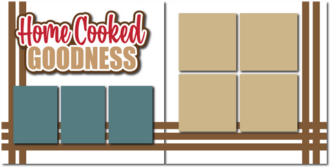 Home Cooked Goodness - Printed Premade Scrapbook (2) Page 12x12 Layout