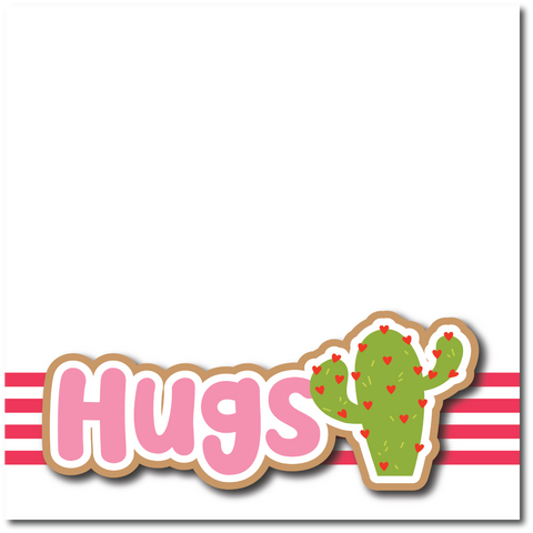 Hugs - Printed Premade Scrapbook Page 12x12 Layout