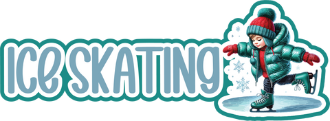 Ice Skating - Scrapbook Page Title Sticker