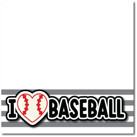 I Heart Baseball - Printed Premade Scrapbook Page 12x12 Layout