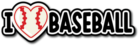 I Heart Baseball - Scrapbook Page Title Sticker