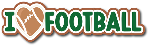 I Heart Football - Scrapbook Page Title Sticker