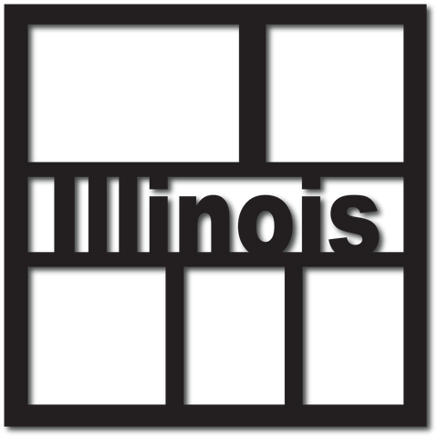Illinois - 5 Frames - Scrapbook Overlay - Digital Cut File - SVG - INSTANT DOWNLOAD