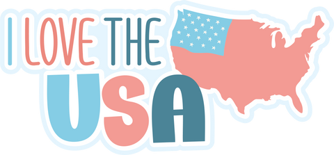 I Love the USA - Scrapbook Page Title Sticker