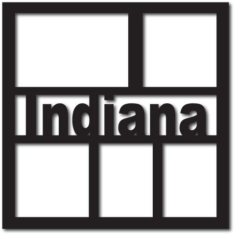 Indiana - 5 Frames - Scrapbook Overlay - Digital Cut File - SVG - INSTANT DOWNLOAD