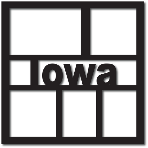 Iowa - 5 Frames - Scrapbook Overlay - Digital Cut File - SVG - INSTANT DOWNLOAD