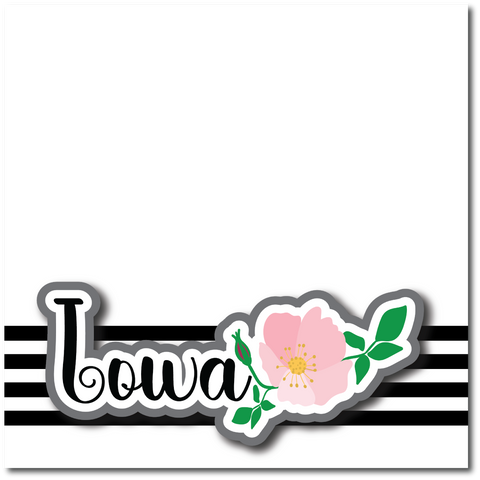 Iowa - Printed Premade Scrapbook Page 12x12 Layout