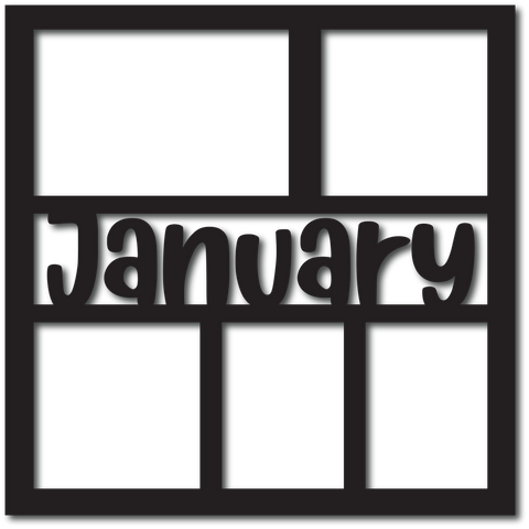 January - 5 Frames - Scrapbook Overlay - Digital Cut File - SVG - INSTANT DOWNLOAD