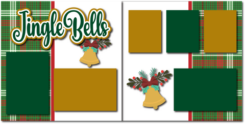 Jingle Bells - Printed Premade Scrapbook (2) Page 12x12 Layout