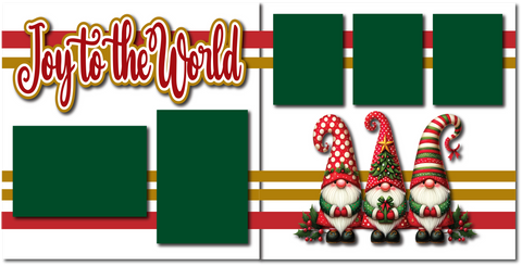 Joy to the World - Printed Premade Scrapbook (2) Page 12x12 Layout