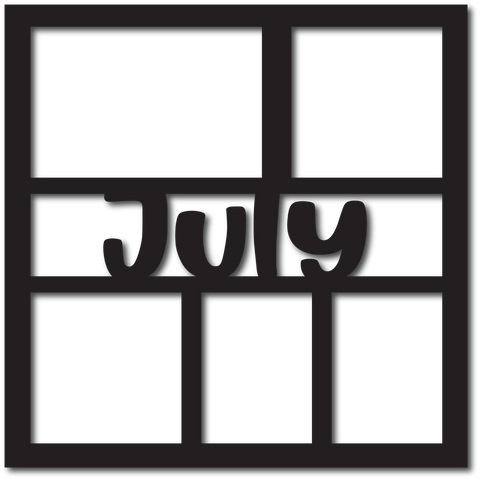 July - 5 Frames - Scrapbook Overlay - Digital Cut File - SVG - INSTANT DOWNLOAD