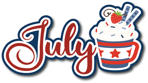 July - Scrapbook Page Title Sticker