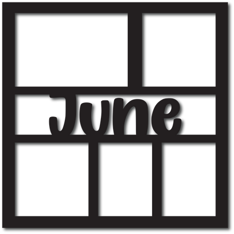 June - 5 Frames - Scrapbook Overlay - Digital Cut File - SVG - INSTANT DOWNLOAD