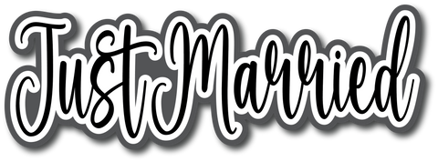Just Married - Scrapbook Page Title Die Cut