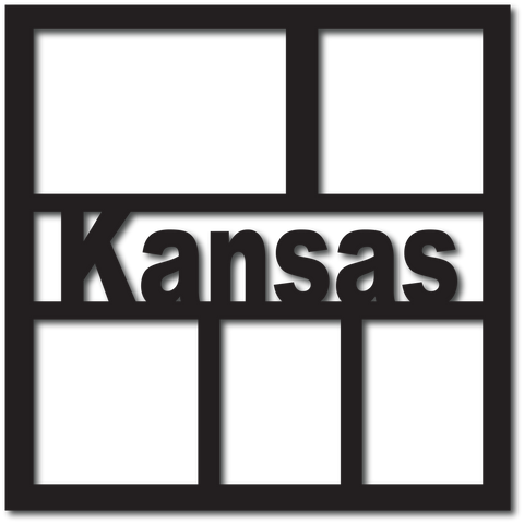 Kansas - 5 Frames - Scrapbook Overlay - Digital Cut File - SVG - INSTANT DOWNLOAD