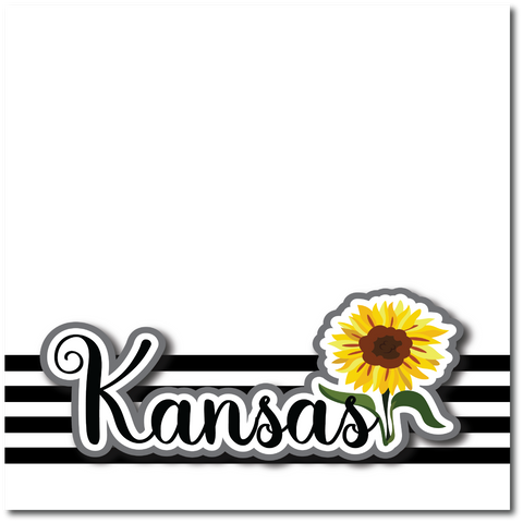 Kansas- Printed Premade Scrapbook Page 12x12 Layout