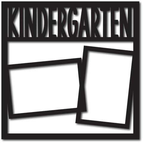 Kindergarten - 2 Frames- Scrapbook Overlay - Digital Cut File - SVG - INSTANT DOWNLOAD