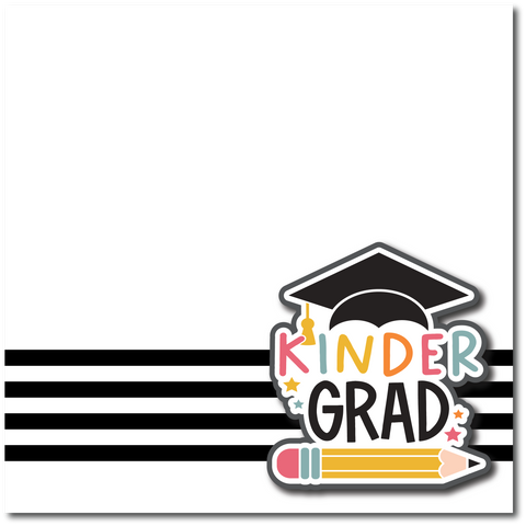 Kinder Grad - Printed Premade Scrapbook Page 12x12 Layout