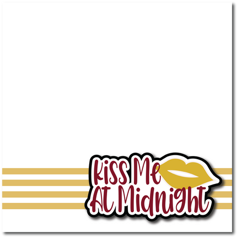 Kiss Me at Midnight - Printed Premade Scrapbook Page 12x12 Layout