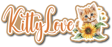 Kitty Love - Scrapbook Page Title Die Cut