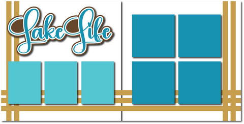 Lake Life - Printed Premade Scrapbook (2) Page 12x12 Layout