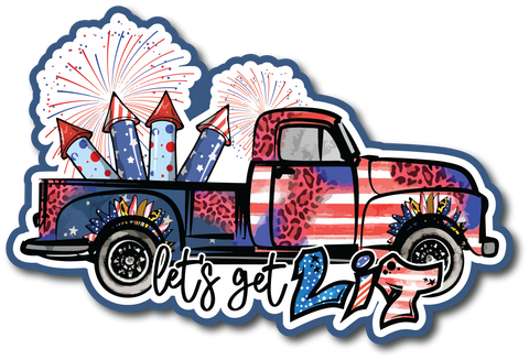 Let's Get Lit - Fireworks - Scrapbook Page Title Sticker