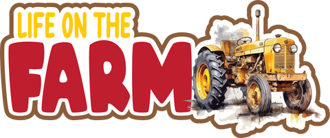 Life on the Farm - Scrapbook Page Title Die Cut