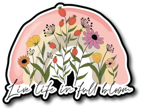 Live Life in Full Bloom - Scrapbook Page Title Die Cut