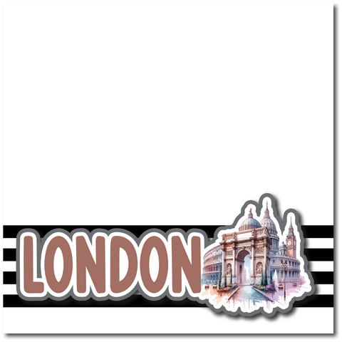 London - Printed Premade Scrapbook Page 12x12 Layout