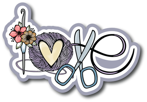 Love Crochet - Scrapbook Page Title Die Cut