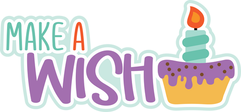 Make a Wish - Scrapbook Page Title Die Cut