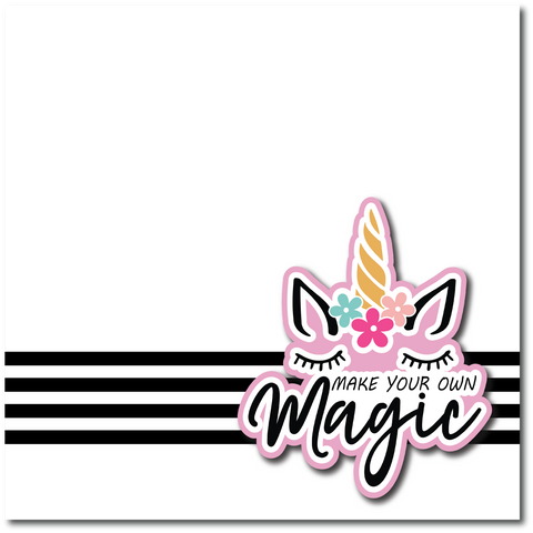 Make Your Own Magic - Printed Premade Scrapbook Page 12x12 Layout