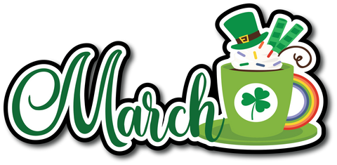 March - Scrapbook Page Title Sticker
