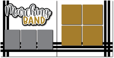 Marching Band - Printed Premade Scrapbook (2) Page 12x12 Layout