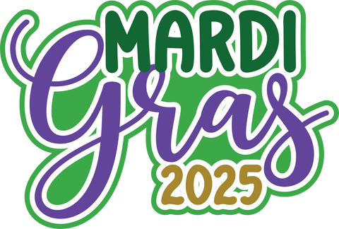 Mardi Gras 2025 - Scrapbook Page Title Die Cut