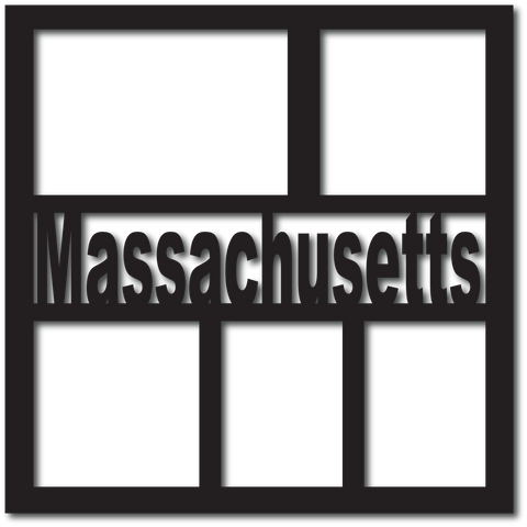 Massachusetts - 5 Frames - Scrapbook Overlay - Digital Cut File - SVG - INSTANT DOWNLOAD