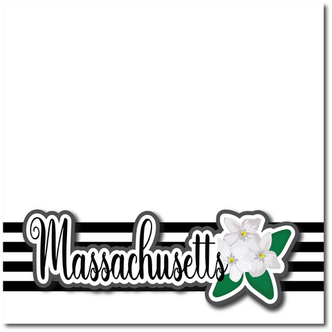 Massachusetts- Printed Premade Scrapbook Page 12x12 Layout