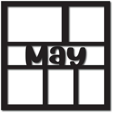 May - 5 Frames - Scrapbook Overlay - Digital Cut File - SVG - INSTANT DOWNLOAD