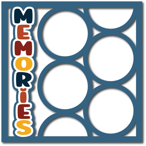 Memories - Circle Frames - Layered Overlay - Digital Cut File - SVG - INSTANT DOWNLOAD