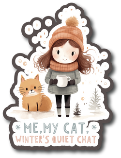 Me My Cat and Winter's Quiet Chat - Scrapbook Page Title Die Cut