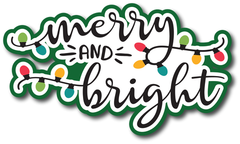 Merry and Bright - Scrapbook Page Title Sticker