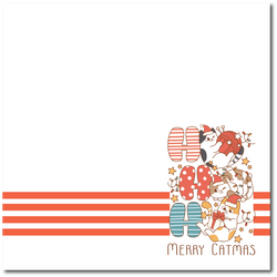 Ho Ho Ho Merry Catmas - Printed Premade Scrapbook Page 12x12 Layout