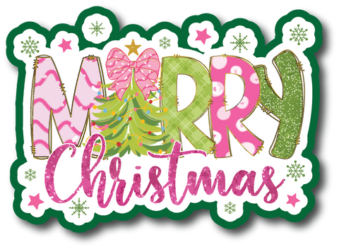 Merry Christmas - Scrapbook Page Title Die Cut