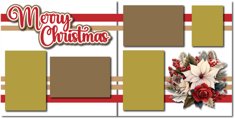 Merry Christmas - Printed Premade Scrapbook (2) Page 12x12 Layout
