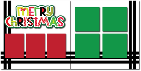 Merry Christmas - Printed Premade Scrapbook (2) Page 12x12 Layout