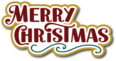 Merry Christmas - Scrapbook Page Title Die Cut